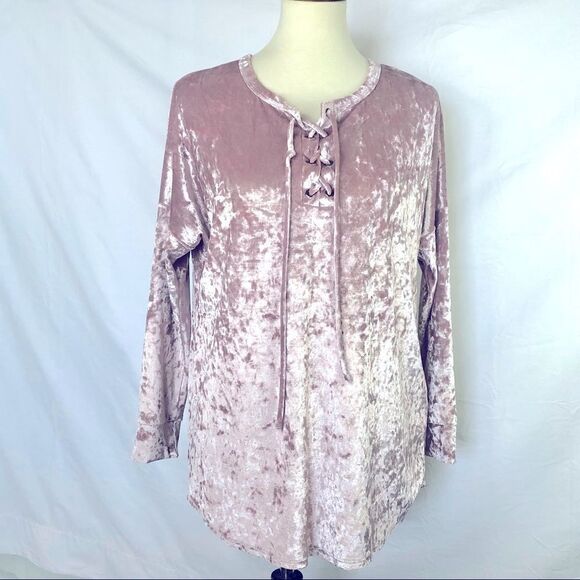 ELLA MARA ANTHROPOLOGIE CRUSHED VELVET LACE UP - Picture 2 of 9